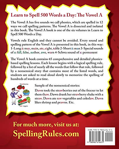 Learn to Spell 500 Words a Day: The Vowel A (vol. 1),Used