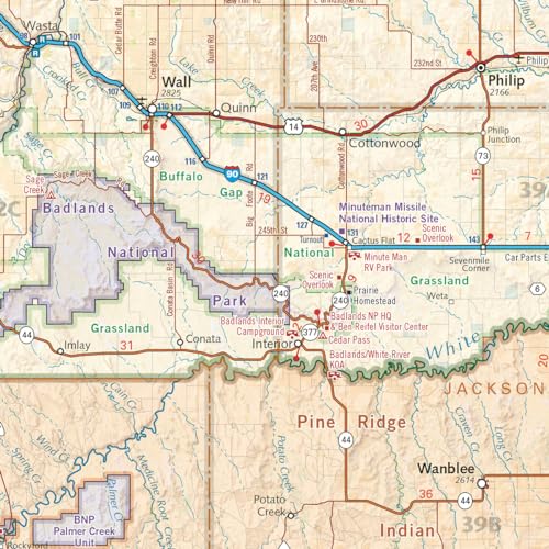 South Dakota Recreation Map (Benchmark Maps),Used