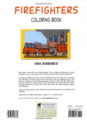 Firefighters Coloring Book (Dover Kids Coloring Books),Used