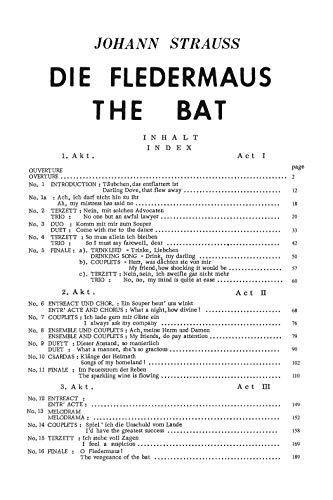 Die Fledermaus (The Bat): German, English Language Edition, Vocal Score (Kalmus Edition) (German Edition),Used