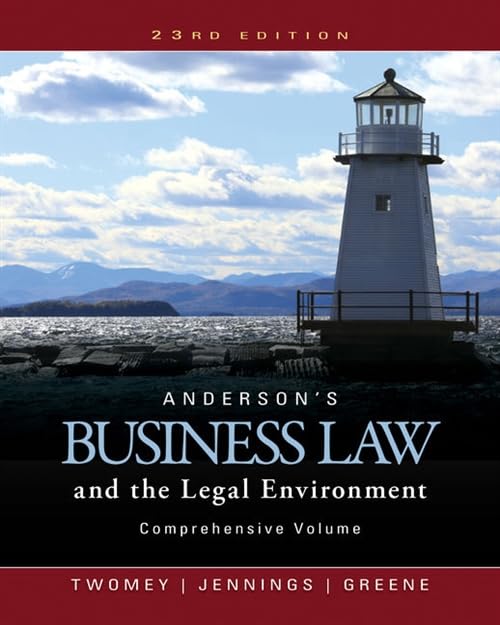 Anderson's Business Law and the Legal Environment, Comprehensive Volume,Used