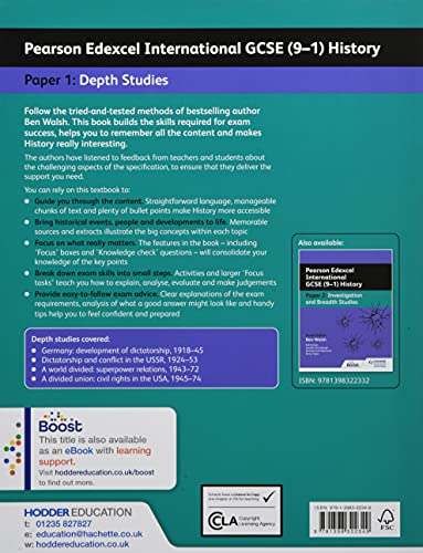 Pearson Edexcel International GCSE (91) History: Paper 1 Depth Studies,Used