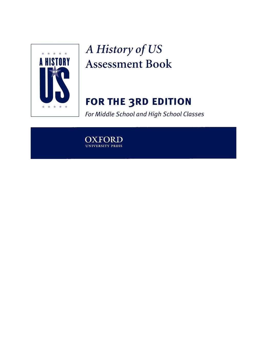 A History Of Us: Assesment Books 110 (A ^Ahistory Of Us),Used