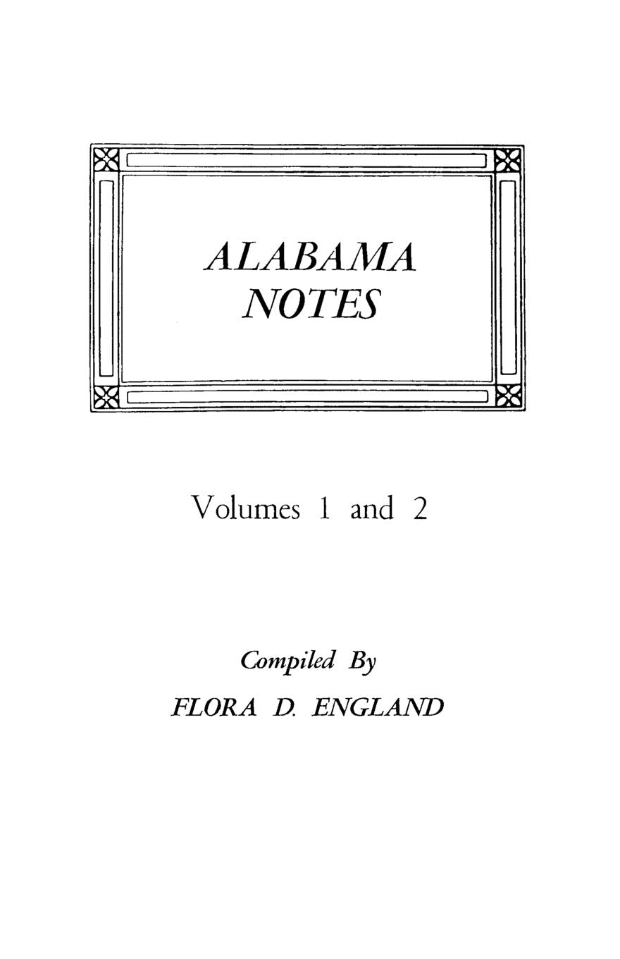 Alabama Notes, Vols. 1 & 2 (#1680),Used