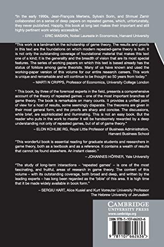 Repeated Games (Econometric Society Monographs),Used
