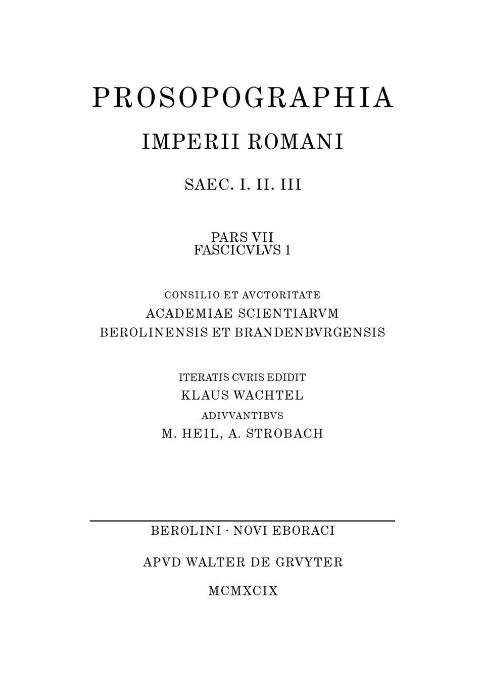 Q R (Prosopograpjia) (Latin Edition),Used