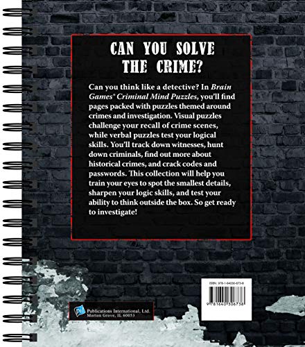 Brain Games Criminal Mind Puzzles by Publications International - Challenging Puzzles for Sharpening Your Problem-Solving Skills