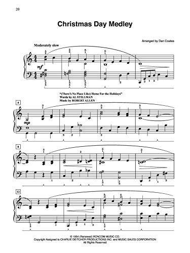 Dan Coates Popular Piano Library Medleys for Christmas,Used