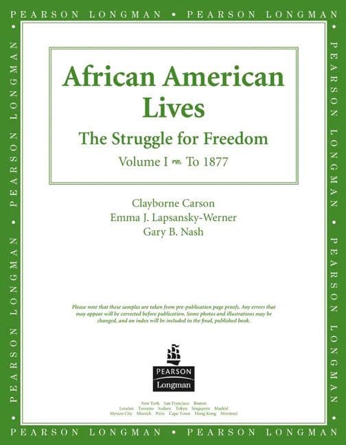 African American Lives, American History, Preliminary Edition, Volume I,Used