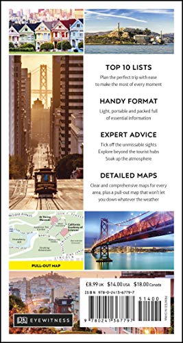 DK Eyewitness Top 10 San Francisco (2020) (Pocket Travel Guide),Used
