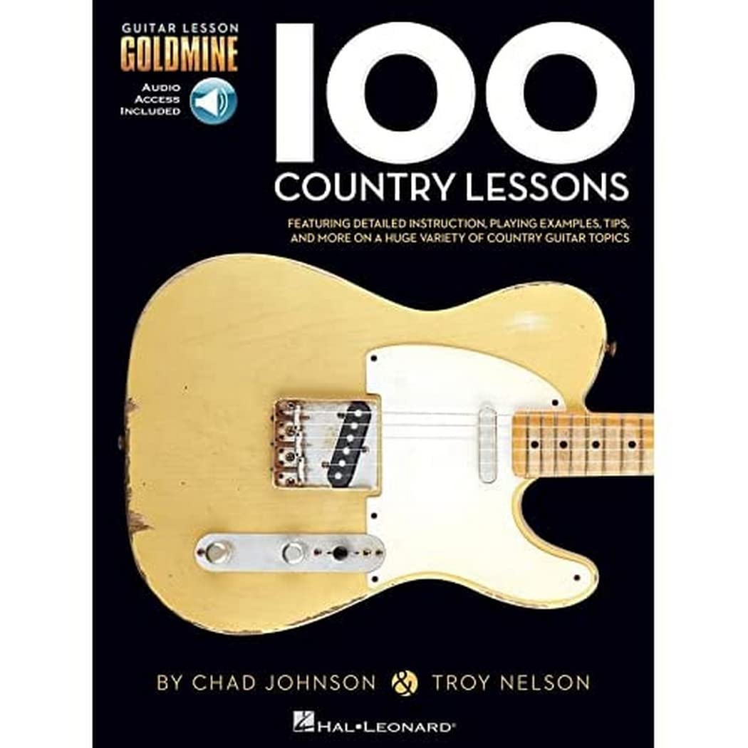 100 Country Lessons Guitar Lesson Goldmine Series Book/Online Audio,Used