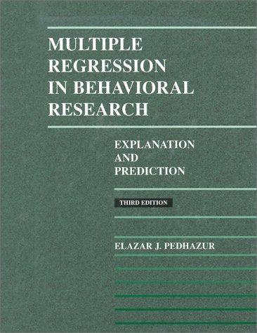 Multiple Regression In Behavioral Research,New