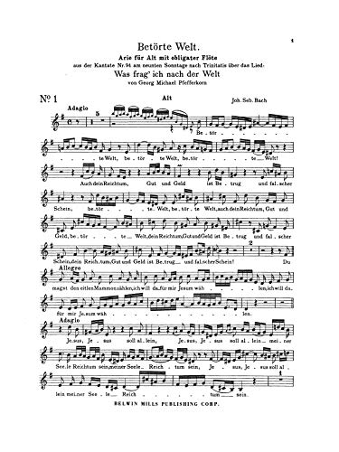 Arias from Church Cantatas, Vol. 2: for Contralto, Obbligato Instruments and Piano or Organ (German Edition),Used