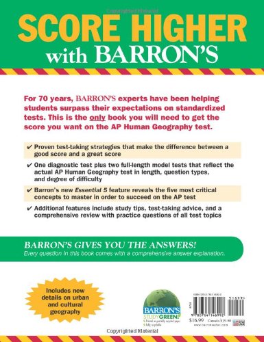 Barron's AP Human Geography (Barron's Study Guides),Used