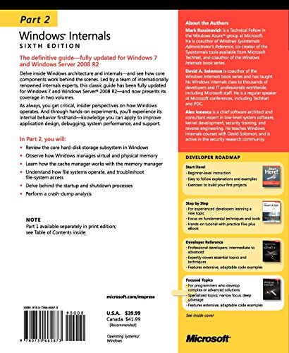 Windows Internals, Part 2 (Developer Reference),New
