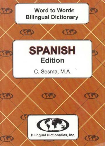 Spanish Edition Word To Word Bilingual Dictionary,New
