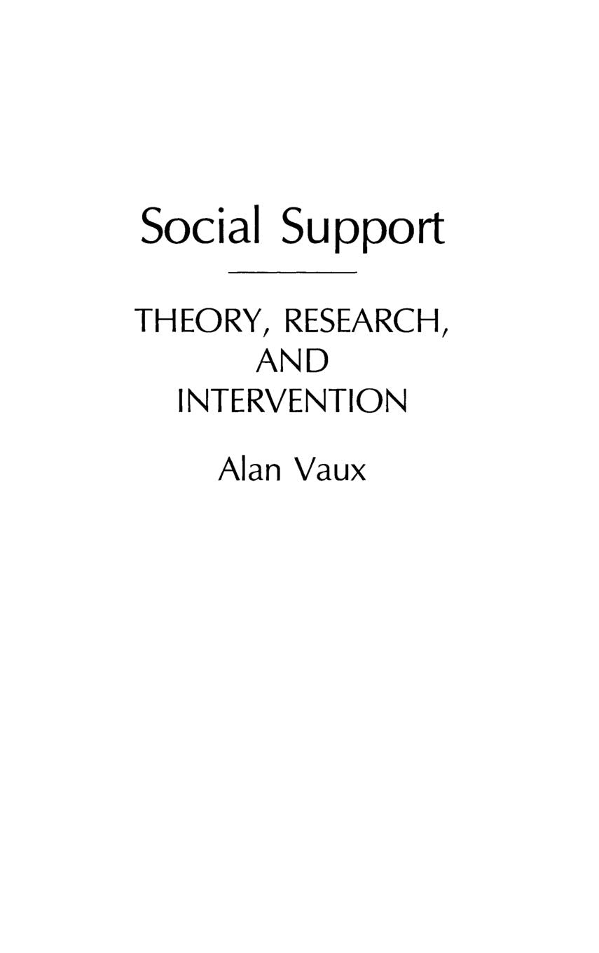 Social Support: Theory, Research, and Intervention,Used