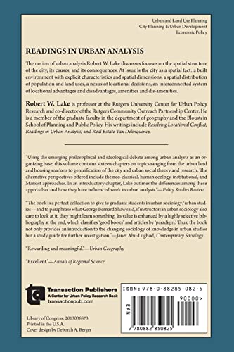 Readings in Urban Analysis: Perspectives on Urban Form and Structure,Used