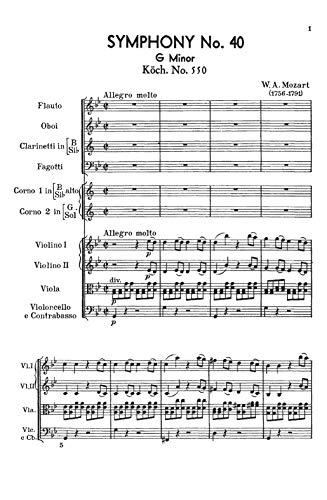 Symphony No. 40 in G Minor, K. 550: Miniature Score (Kalmus Edition),Used