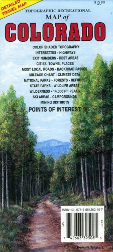 Topographic Recreational Map of Colorado,Used