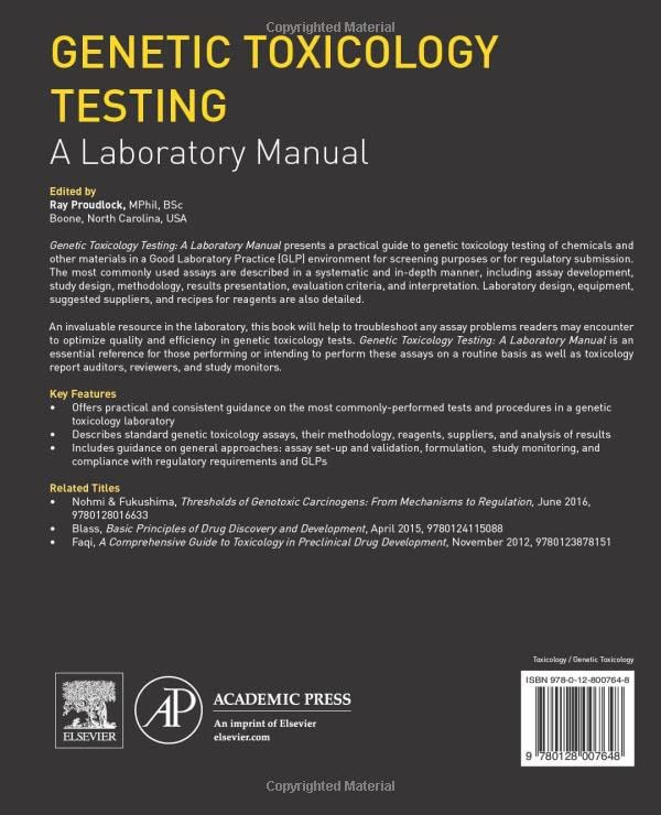 Genetic Toxicology Testing: A Laboratory Manual,Used