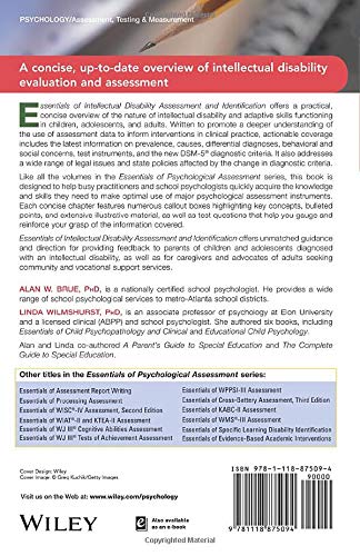 Essentials of Intellectual Disability Assessment and Identification (Essentials of Psychological Assessment),Used