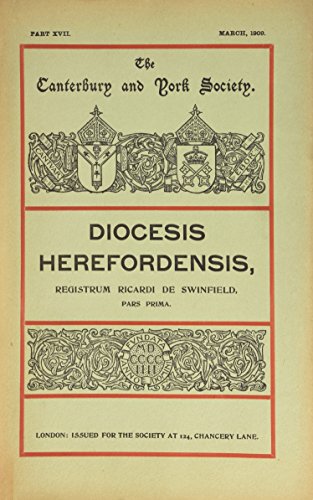 Registrum Ricardi de Swinfield (Canterbury & York Society, 6),Used