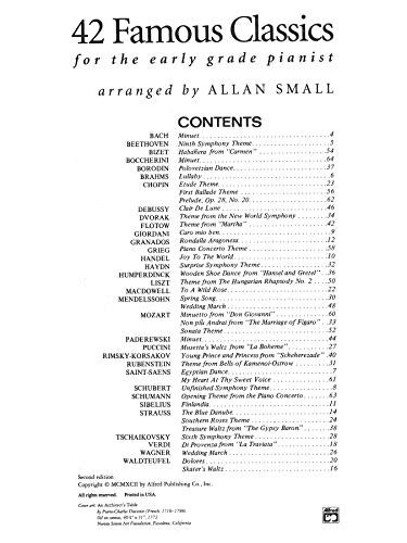 42 Famous Classics Arranged for Easy Piano,New