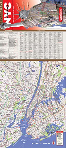 StreetSmart NYC Five Boro Map by VanDamLaminated pocket city street map w/ attractions in Metro NYC & all 5 boros of NY City: M,New