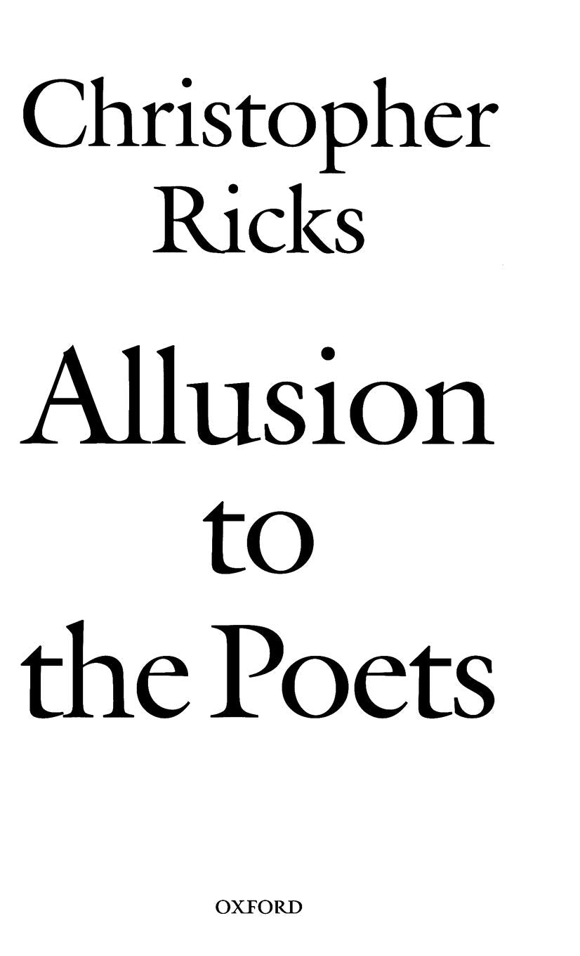 Allusion to the Poets,Used