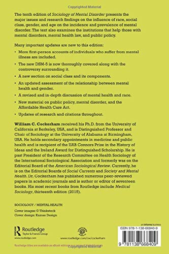 Sociology of Mental Disorder,New