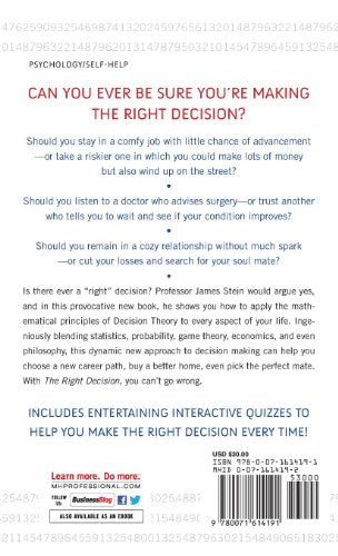 The Right Decision: A Mathematician Reveals How the Secrets of Decision Theory,Used