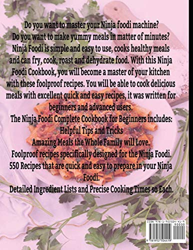 NINJA FOODI COOKBOOK FOR BEGINNERS: 550 Easy & Delicious Recipes to Air Fry, Pressure Cook, Dehydrate, and more,Used