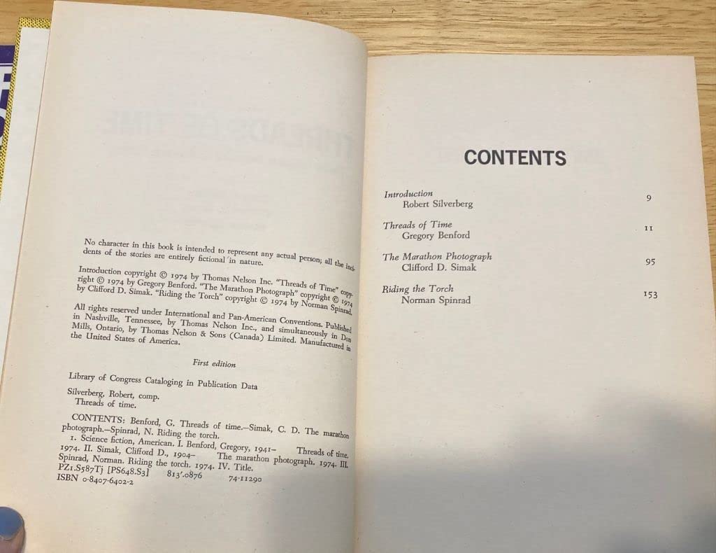 Threads of Time: Three Original Novellas of Science Fiction,Used