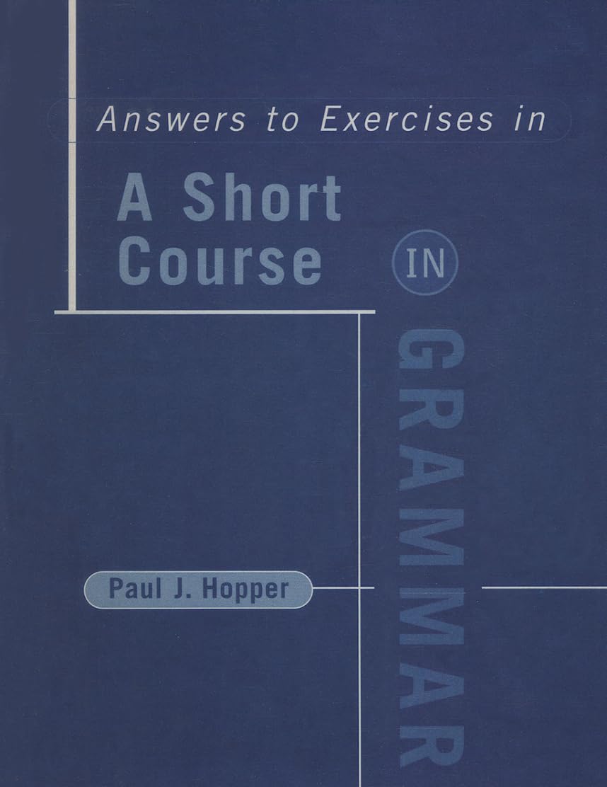 Short Course in Grammar, Answer Book,New
