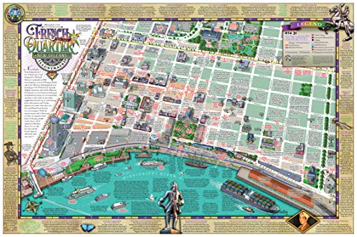 New Orleans French Quarter Illustrated Map,Used