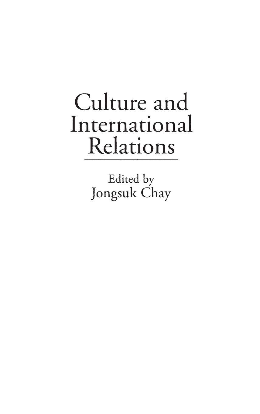 Culture and International Relations:,Used
