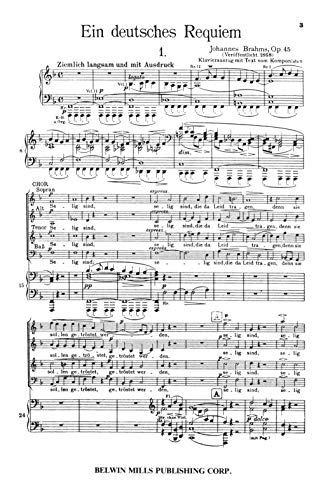 A German Requiem (Ein Deutsches Requiem), Op. 45: SATB with S,Bar Soli (Orch.) (German Language Edition) (Kalmus Edition) (Germa,Used
