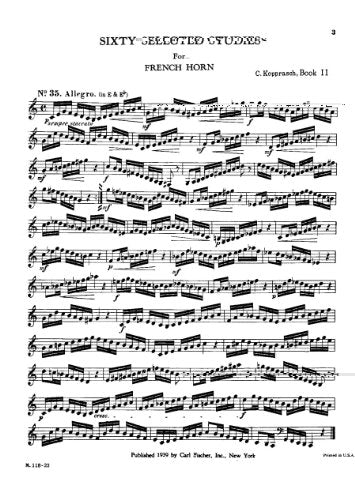 O2791  Sixty Selected Studies for French Horn, Book II,Used