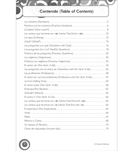 Carson Dellosa Skill Builders Grades 68 Level 2 Spanish Workbook, Vocabulary, Parts of Speech, Questions, and More, Middle Scho,New