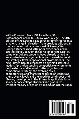Strategic Leadership Primer for Senior Leaders: Fourth Edition,Used