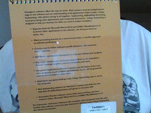 College Keyboarding Microsoft Word 6.0/7.0 Word Processing: Lessons 160,Used