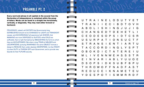 Brain Games  Word Search Puzzles: The U.S. Constitution and the Declaration of Independence,Used