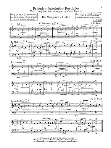 The Liturgical Organist, Vol 1: Easy Compositions  Preludes/Interludes/Postludes For Pipe Or Reed Organ With Hammond Registrat,New