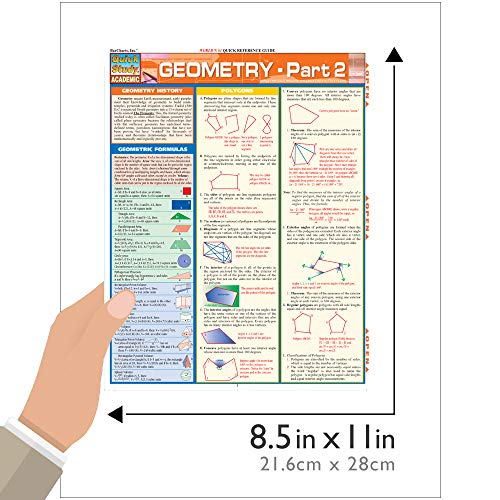 Geometry Part 2 QuickStudy Laminated Reference Guide (QuickStudy Academic),Used