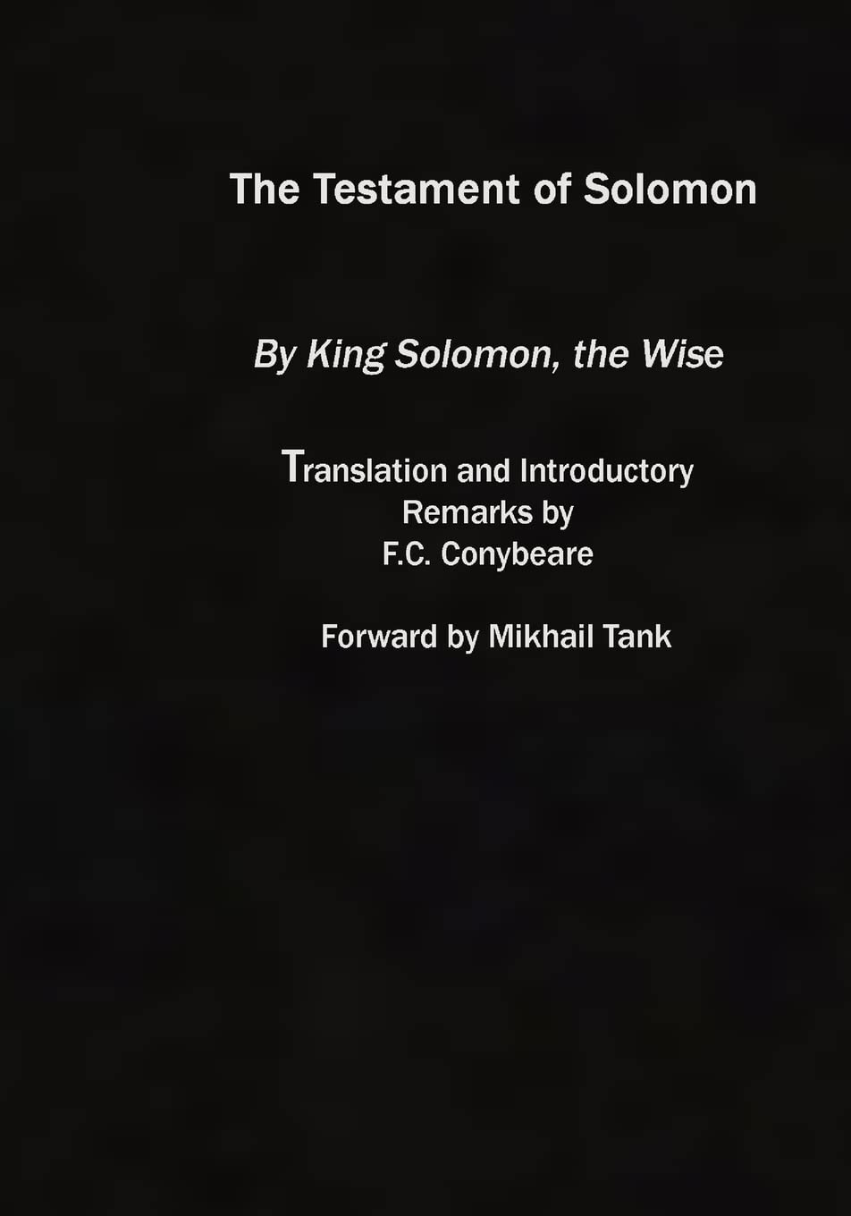 The Testament Of Solomon: (Original Version),Used