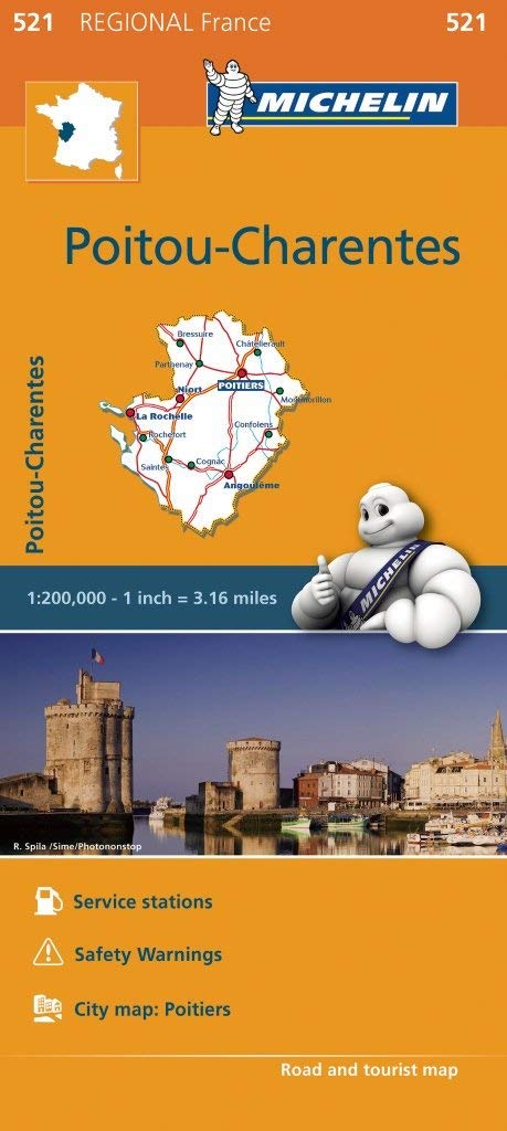Michelin PoitouCharentes (Regional France, No. 521),Used