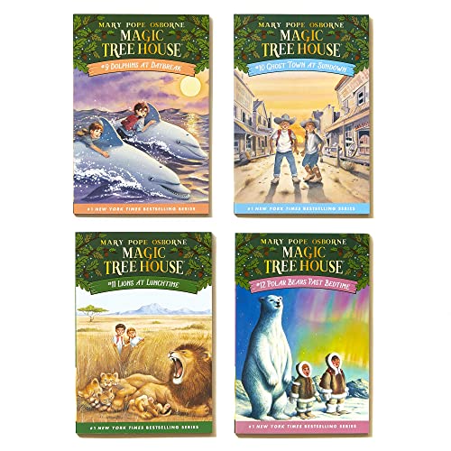 Magic Tree House Boxed Set, Books 912: Dolphins at Daybreak, Ghost Town at Sundown, Lions at Lunchtime, and Polar Bears Past Be,New