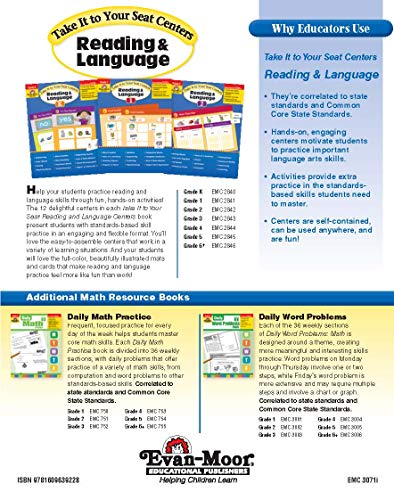 Take It to Your Seat Common Core Math Centers, Grade 1 (Take It to Your Seat Math Centers),Used