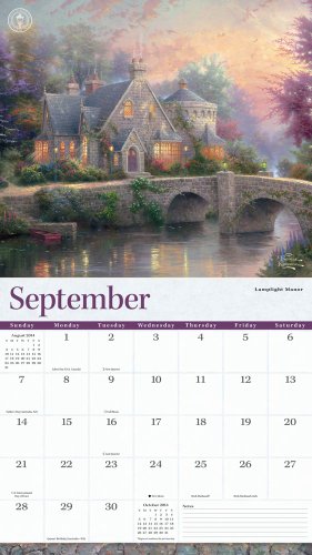 Thomas Kinkade Painter of Light 2014 Deluxe Wall Calendar,Used
